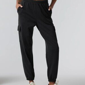 Vuori Boyfriend Cargo Jogger Sweatpants Black Heather, Women’s XXS